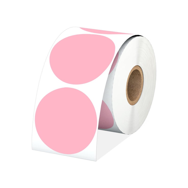 Anylabel 2" Pink Circle Direct Thermal Labels, Self-Adhesive Round Direct Thermal Stickers, Multi-Purpose Roll Sticker Labels for DIY Logo Brand Design, QR Code, Name Tag(1 Roll, 750 Labels) - Image 1