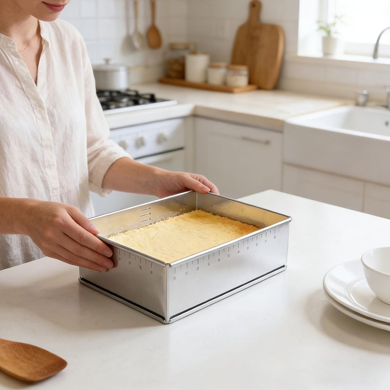 Adjustable Stainless Steel Baking Pan 9.84 to 18.11 Inches Rectangular Cake Mold - Image 5