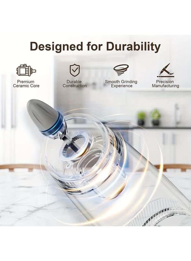 Electric Salt And Pepper Grinder Set Gravity Operation LED Light Black - Image 3