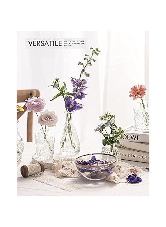 MIXDE - Glass Bud Vase Set of 10 - Small Vases for Flowers, Clear Bud Vases in Bulk, Cute Glass Vases for Centerpieces, Mini Vintage Vase for Rustic Wedding Decorations, Home Table Flower Decor - Image 1