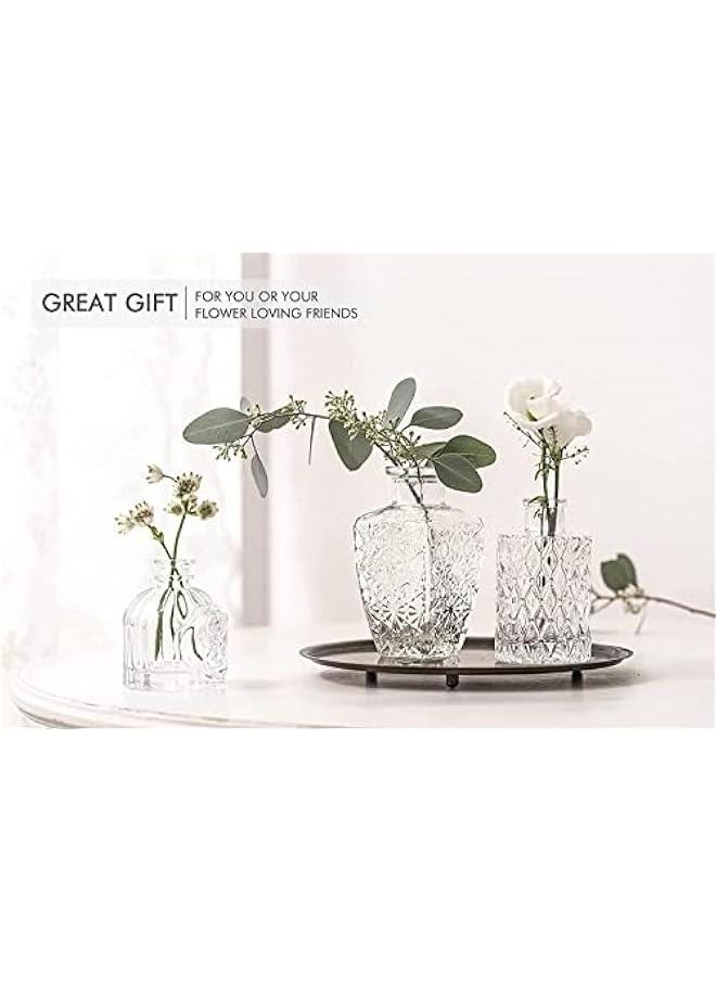 MIXDE - Glass Bud Vase Set of 10 - Small Vases for Flowers, Clear Bud Vases in Bulk, Cute Glass Vases for Centerpieces, Mini Vintage Vase for Rustic Wedding Decorations, Home Table Flower Decor - Image 1