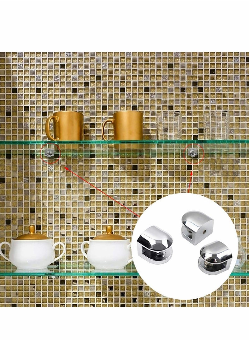 Y&D 12pcs Adjustable Zinc Alloy Glass Clip Shelf Clamp Holder for Staircase Handrail Balustrades Polished Glazing  - Image 4