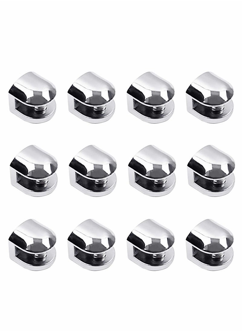 Y&D 12pcs Adjustable Zinc Alloy Glass Clip Shelf Clamp Holder for Staircase Handrail Balustrades Polished Glazing  - Image 1