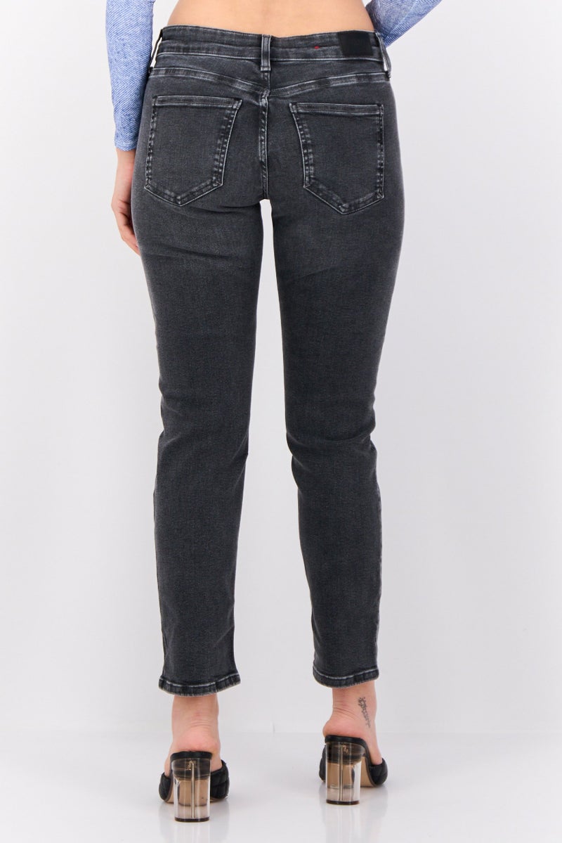 ESPRIT جينز نسائي ضيق مغسول قابل للتمدد، أسود مغسول - Image 3