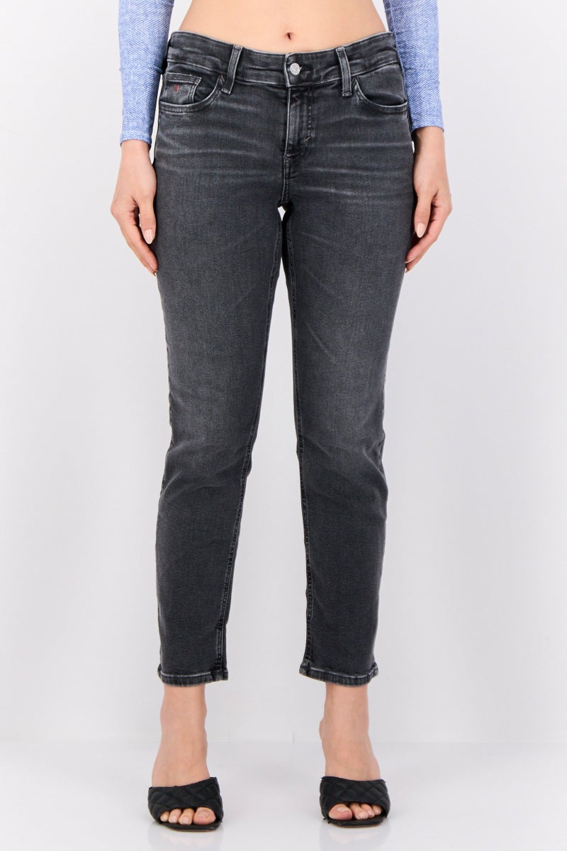 ESPRIT جينز نسائي ضيق مغسول قابل للتمدد، أسود مغسول - Image 1