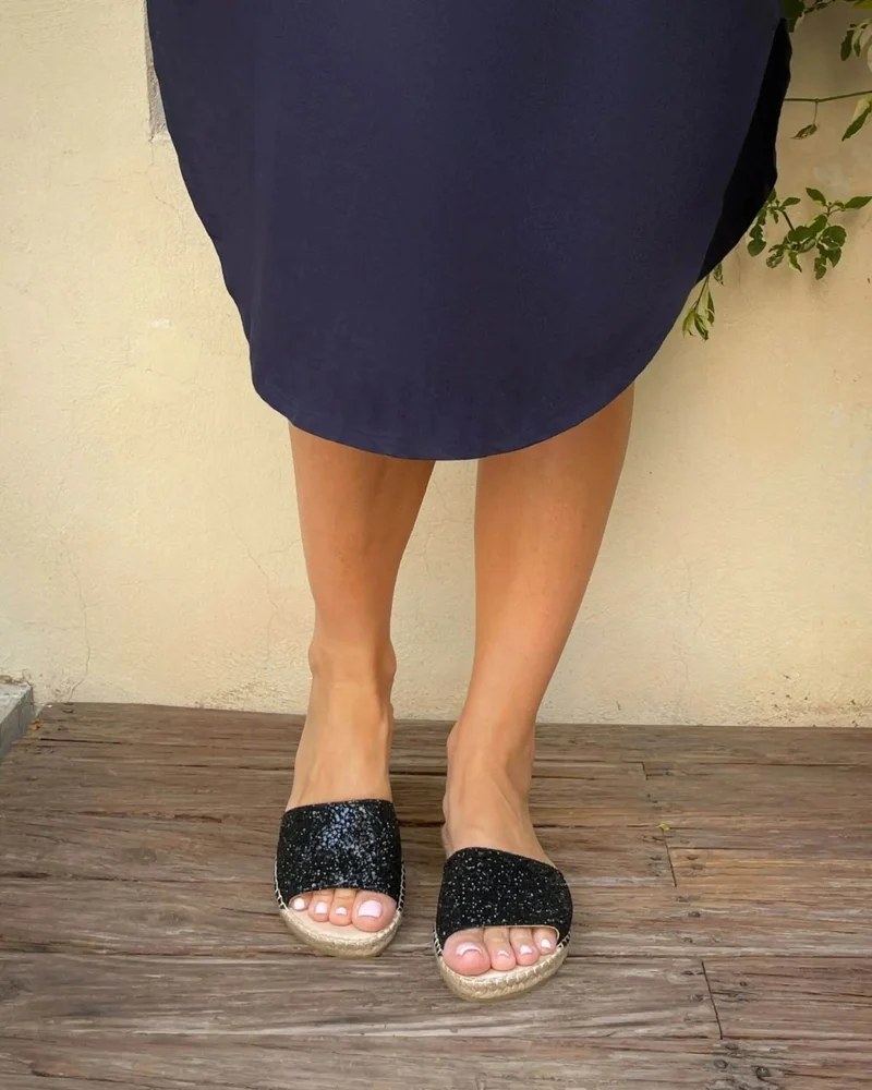 SHOEQ Midnight Glitter Summer Espadrille for Women | Best Price UAE
