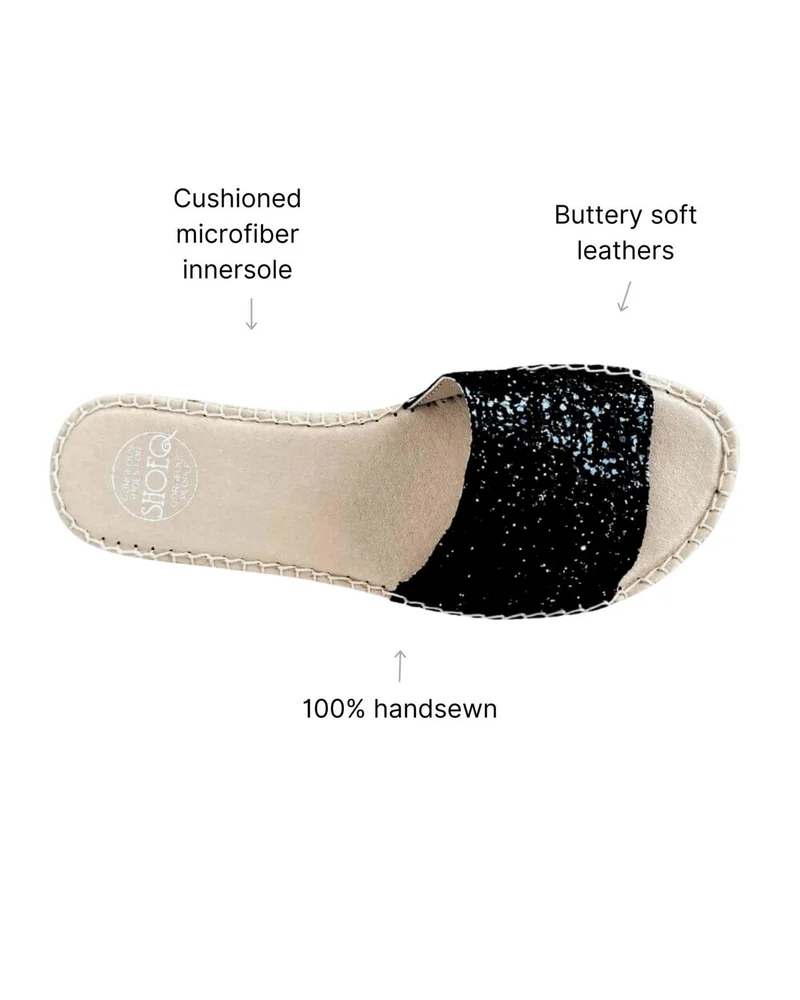 SHOEQ Midnight Glitter Summer Espadrille for Women | Best Price UAE