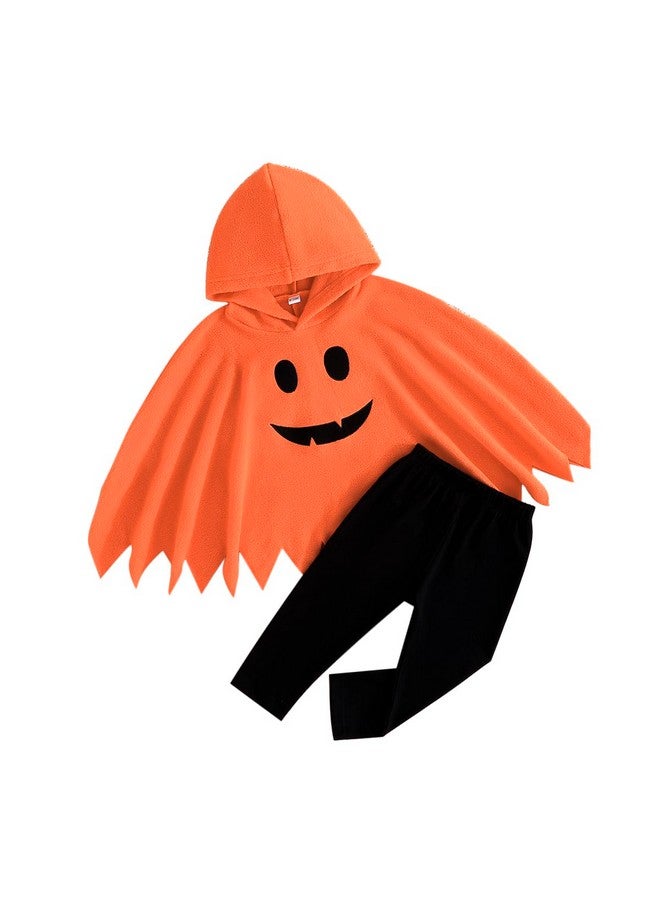 Winmany Winmany Baby Halloween Outfits Toddler Boys Girls Orange/White Hooded Cape Top Black Pants Set Dress up Costumes - Image 1