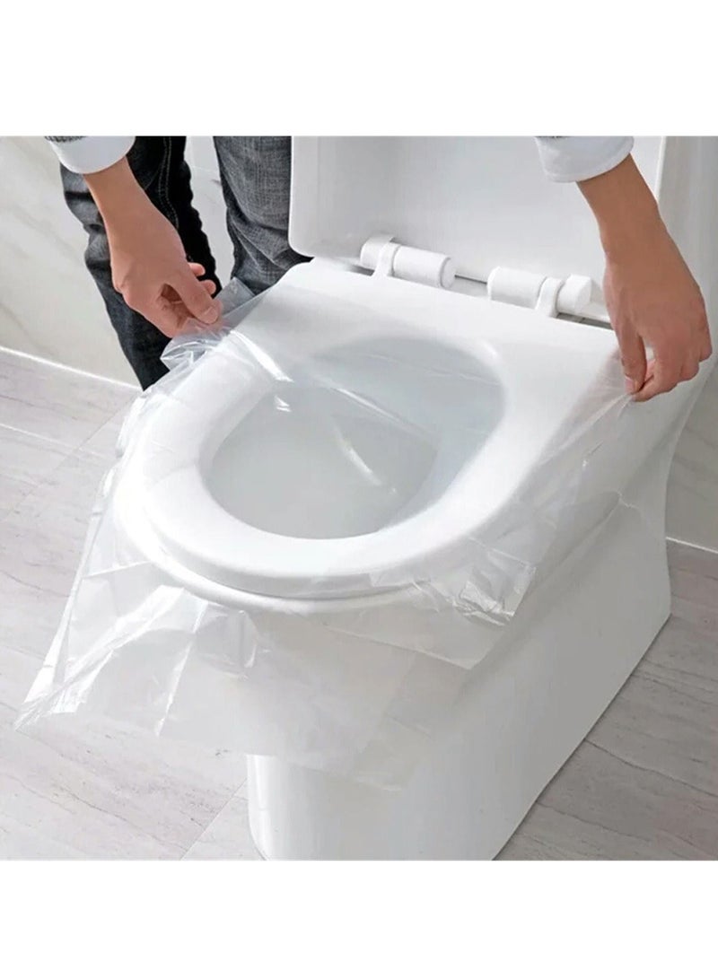 DubaiGallery 50PCS Biodegradable Disposable Plastic Toilet Seat Cover Portable Safety Travel Bathroom Toilet Paper Pad Bathroom Accessory  - Image 1