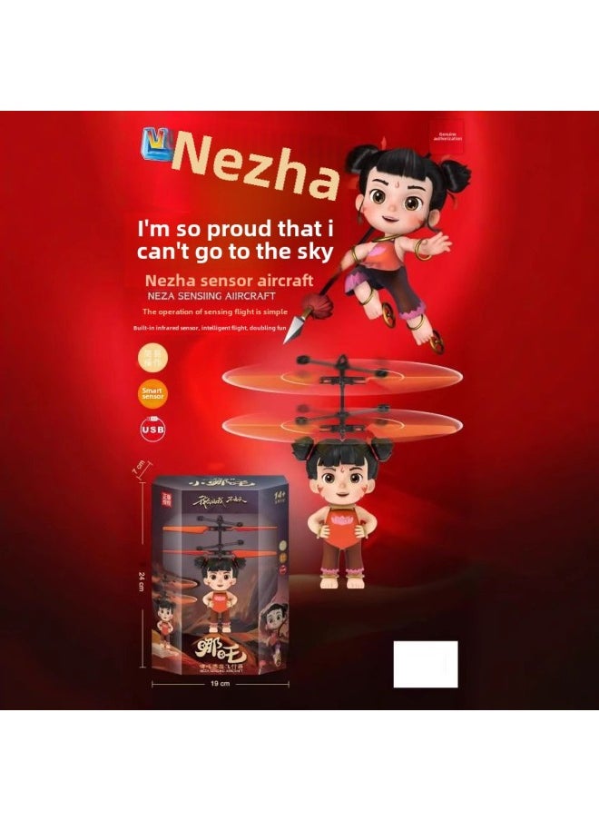 Nezha Flight Induction Aircraft Gesture Remote Control Car Boy Toy Hero Nezha Stunt Car Children's Toys-Color:(with Remote Control) Nezha Sensor Aircraft 9968  - Image 3