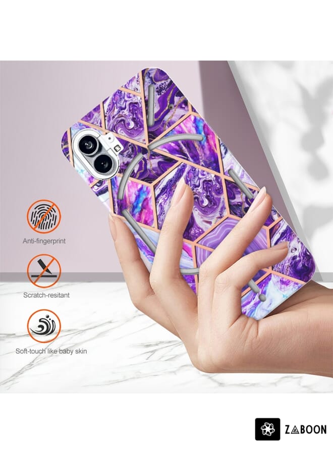 جرين تايجر حافظة هاتف من مادة TPU مطلية بالكهرباء من For Nothing Phone 1 (أرجواني داكن) - Image 3