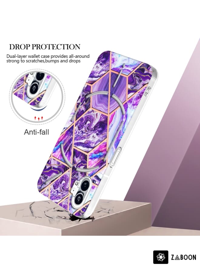 جرين تايجر حافظة هاتف من مادة TPU مطلية بالكهرباء من For Nothing Phone 1 (أرجواني داكن) - Image 2