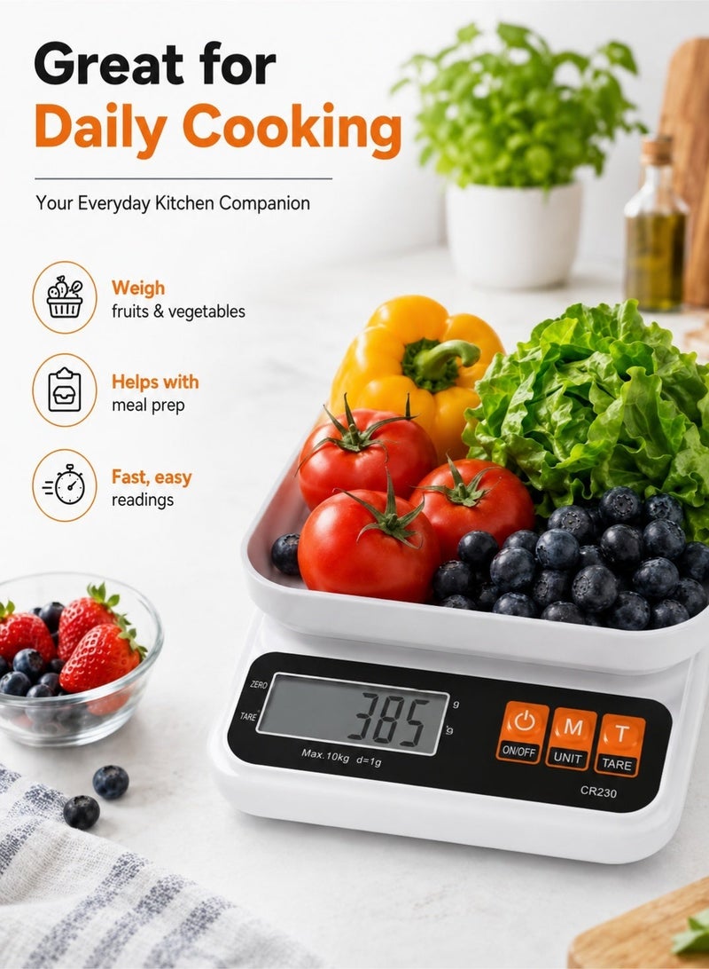 Leoxol Digital Kitchen Scale 10000g | LCD Display Food Weighing Scale | 1g Accuracy | Bowl Included Counter Scale With Tare Function For Cooking Baking Meal Prep - Image 5