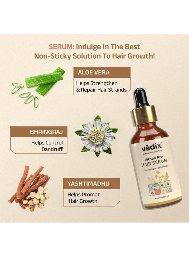 Vedix Customized Hair Fall Control Regimen for Dry Hair - Oily Scalp & Curly Hair - 3 Product Ayurvedic Kit - Anti Hair Fall Oil Neem + Lotus + Anti-Hairfall Shampoo For Dry Hair + Vithan Pro Hair Growth Serum - Image 4