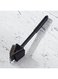 Generic BBQ Grill Brush Long Handle Best Grilling Tool Steel Bristles Steel Scraper and Scrub Pad Sponge Universal Barbecue Tool 3-in-1 Brush  - Image 5