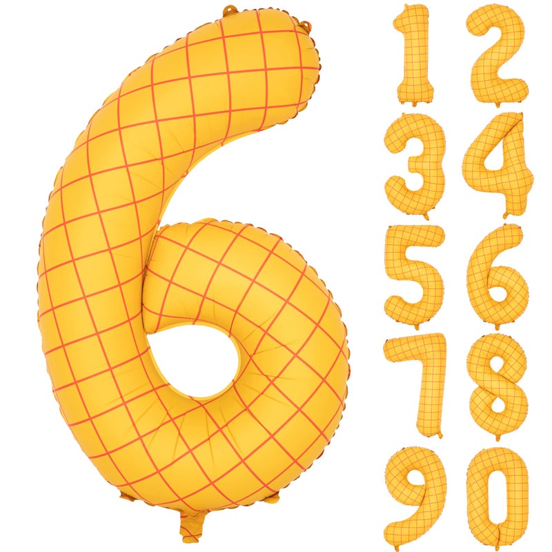 CHANGZHONG 40 In Matte Yellow Number Balloons Helium Foil Mylar Balloon Birthday Party banquet Decoration Digital 6 - Image 1