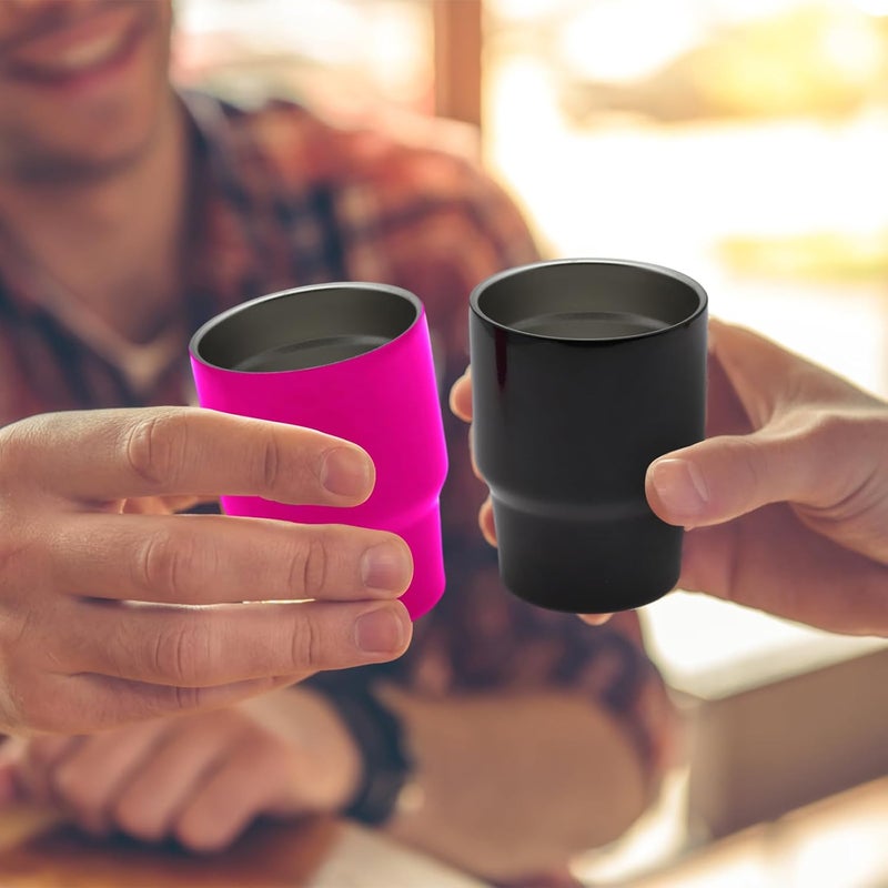 STFALI Cute Shot Glasses with Straw 2 oz, Mini Shot Tumbler with Lid and Straw, Kawaii Insulated Tumblers for Espresso Coffee Spirits Cute Stuff Funny Gifts, Deep Pink - Image 5