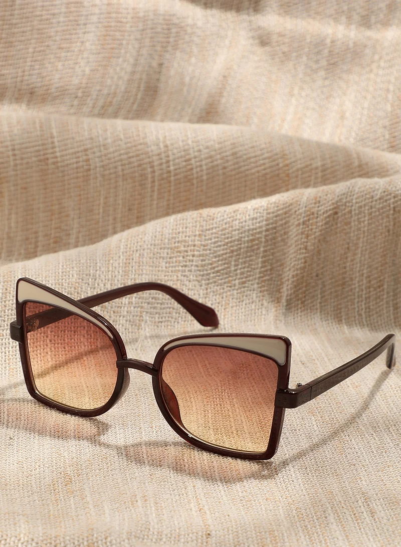 Haute Sauce Brown Oversized Sunglass