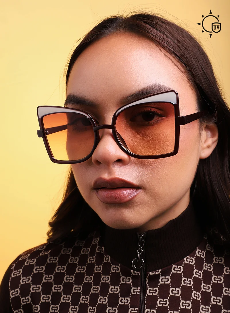 Haute Sauce Brown Oversized Sunglass