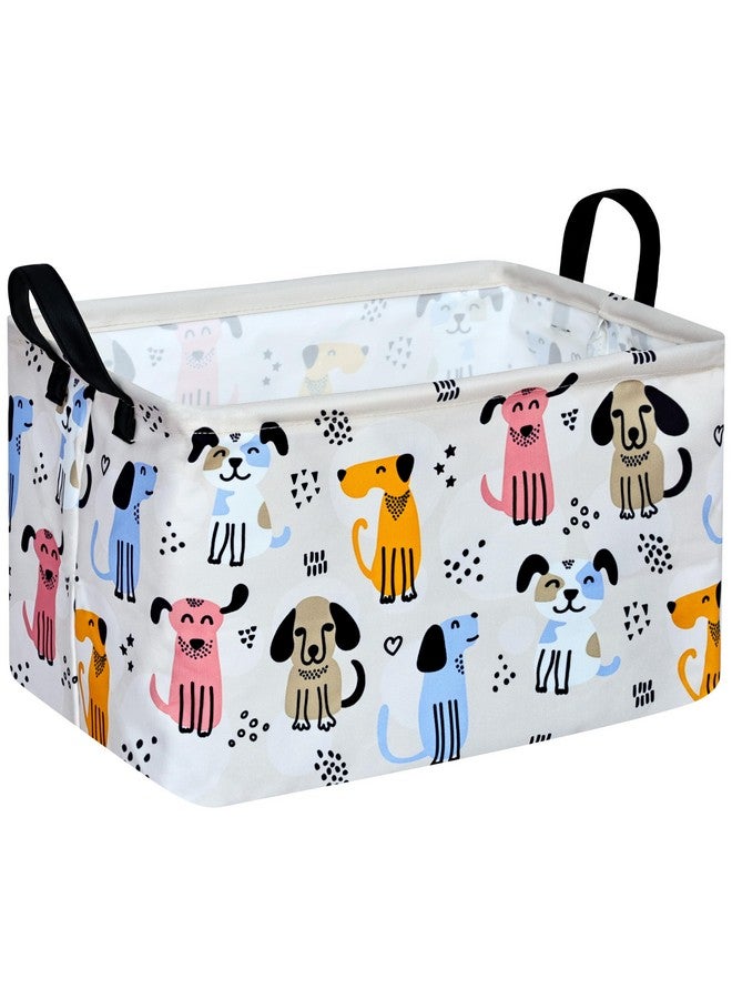 DUYIY Rectangle Cute Dog Pattern Gift Laundry Basket for Girls and Boys, Baby Storage Basket for Dirty Cloth, Toys Nursery, Kids Clothes Gift Storage Bin with Handles - Image 1