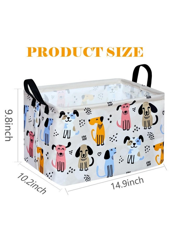 DUYIY Rectangle Cute Dog Pattern Gift Laundry Basket for Girls and Boys, Baby Storage Basket for Dirty Cloth, Toys Nursery, Kids Clothes Gift Storage Bin with Handles - Image 2