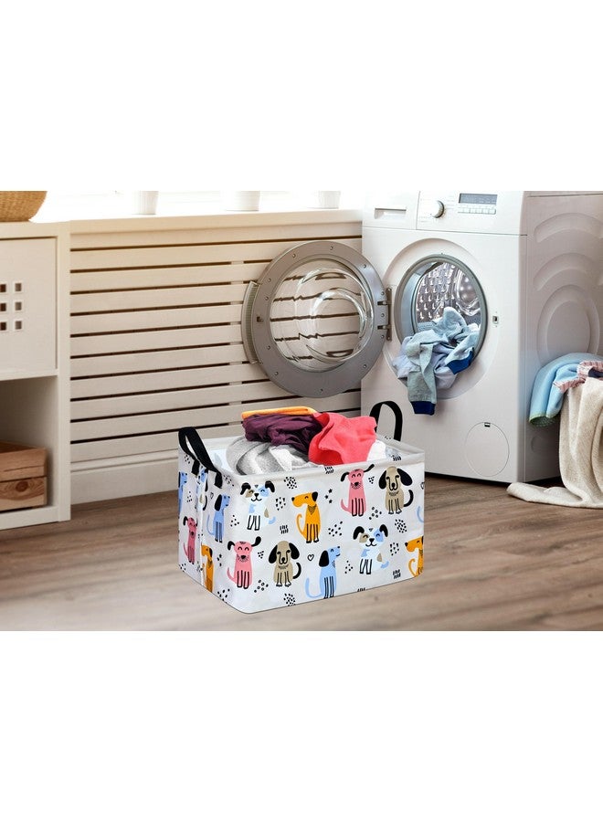 DUYIY Rectangle Cute Dog Pattern Gift Laundry Basket for Girls and Boys, Baby Storage Basket for Dirty Cloth, Toys Nursery, Kids Clothes Gift Storage Bin with Handles - Image 4
