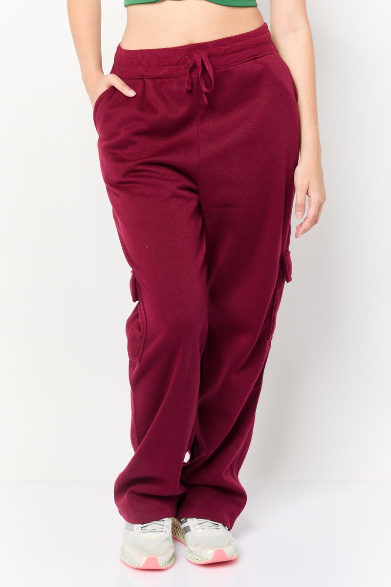 BSP سروال رياضي نسائي مناسب بلون بورغندي للخارجية - Image 1