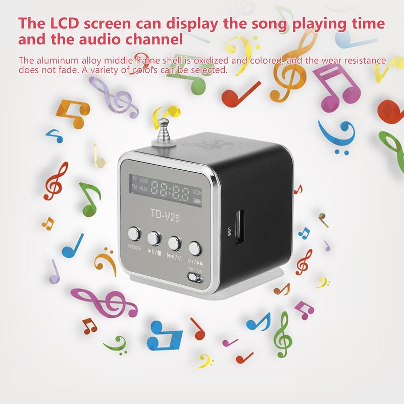 مكبر صوت سلكي محمول وصغير أسود - Image 4