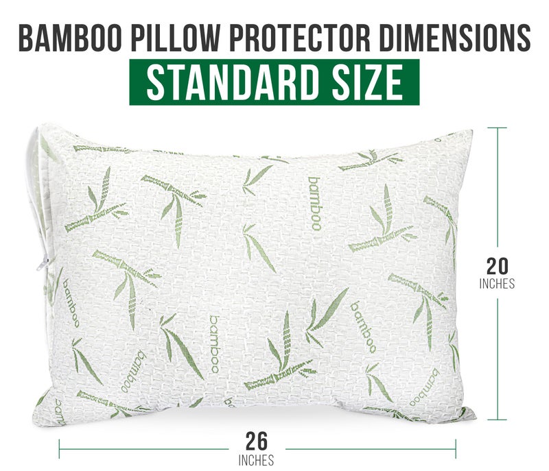 Utopia Bedding Utopia Bedding Bamboo Viscose Waterproof Pillow Protector Zippered (2 Pack) Standard - Bed Bug Proof Pillow Encasement 20 x 26 Inches  - Image 4