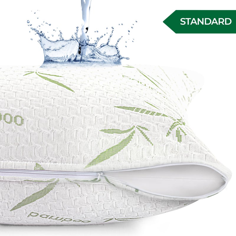 Utopia Bedding Utopia Bedding Bamboo Viscose Waterproof Pillow Protector Zippered (2 Pack) Standard - Bed Bug Proof Pillow Encasement 20 x 26 Inches  - Image 2