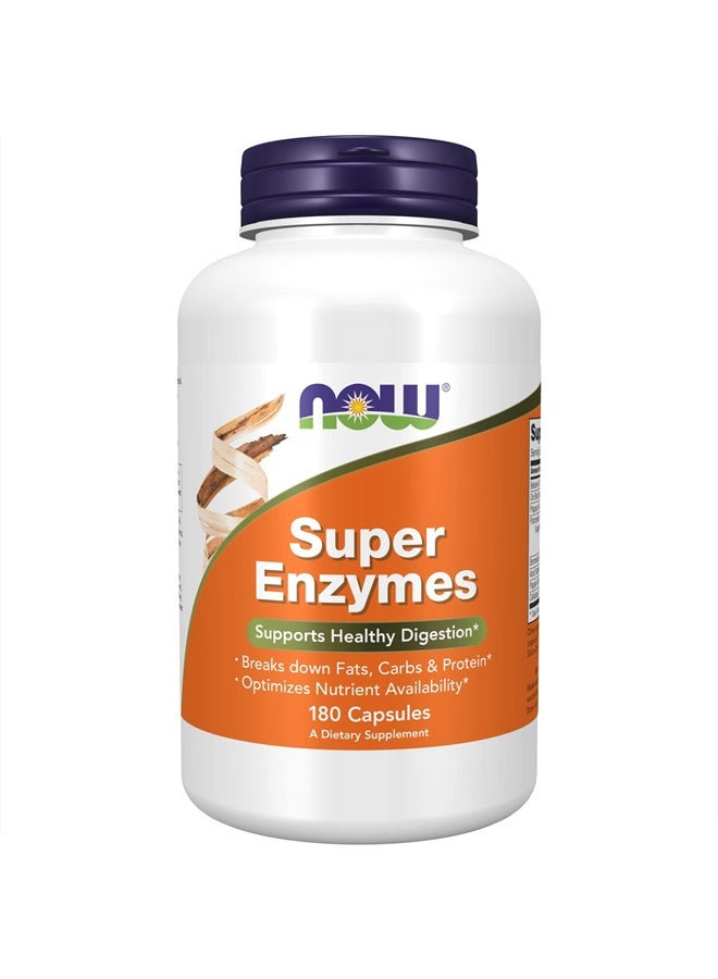 now Supplements Super Enzymes Formulated With Bromelain Ox Bile Pancreatin And Papain180 Capsules - Image 1