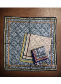 bracelet A Set of 3 Pieces of Cotton Men’s Handkerchiefs with Geometric patterns, Men’s Formal handkerchiefs with Closed Ends, Soft and Thick, Opaque and Ideal for Absorbing Sweat and for Daily Use and Occasions, 43 * 43 cm  - Image 4