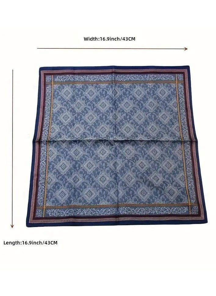 bracelet - A Set of 3 Pieces of Cotton Men’s Handkerchiefs with Geometric patterns, Men’s Formal handkerchiefs with Closed Ends, Soft and Thick, Opaque and Ideal for Absorbing Sweat and for Daily Use and Occasions, 43 * 43 cm - Image 1