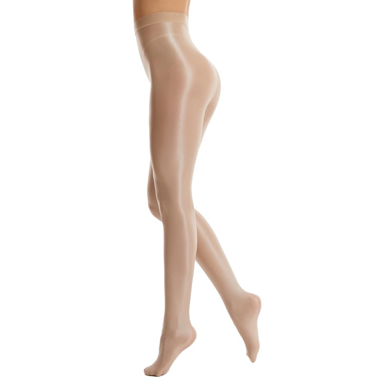 Frola Shaping Tights for Women 70D Shimmery Pantyhose for Ballet, Footed Dance Tights, Nude, Small-Medium - Image 5