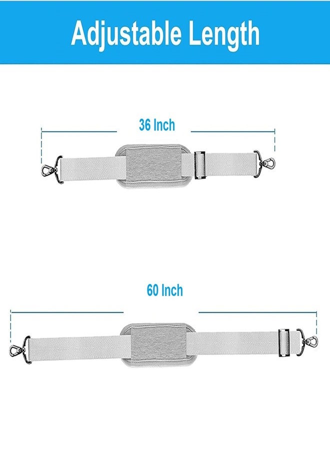ساكو حزام كتف ساكو بطول 60 بوصة، قابل للتعديل، سميك وناعم، بديل عالمي، مانع للانزلاق، مبطن، مزود بخطافات معدنية دوارة لحقيبة كتف الكمبيوتر المحمول/حقيبة مراسلة الكمبيوتر المحمول/حقيبة كروس بودي - Image 2