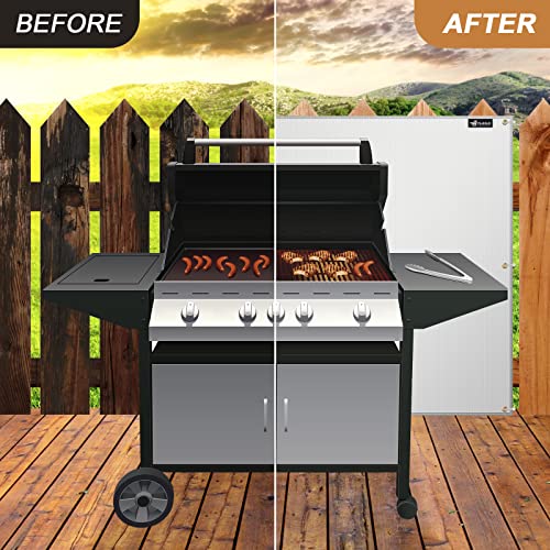 FLASLD Aluminum Heat Shield Mat for Deck Fence, Railing, Grill, Stove, Oven and Refrigerator, Fireproof Cover and Screen Protect Deck Railing from Grill (30×40 inch) - Image 3
