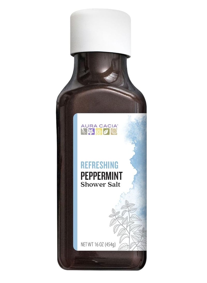 Aura Cacia Refreshing Peppermint Shower Salts | 16 oz. - Image 1