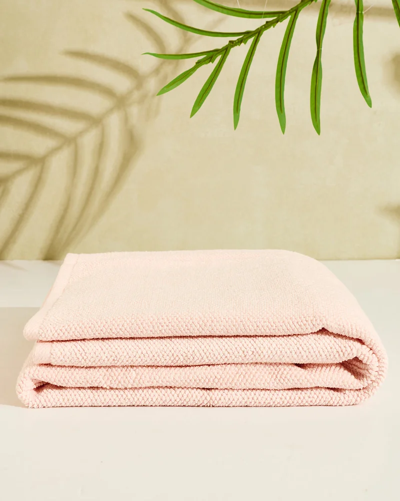 REDTAG Pink Textured Cotton Hand Towel