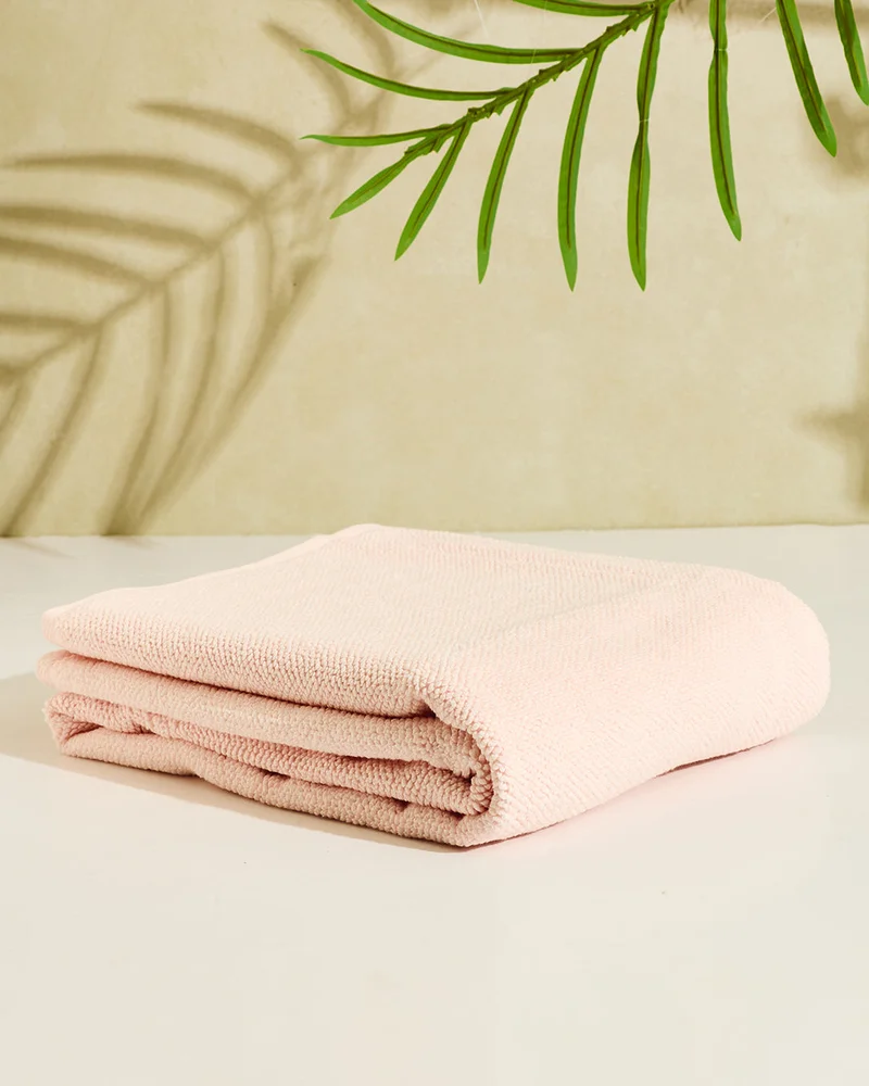 REDTAG Pink Textured Cotton Hand Towel