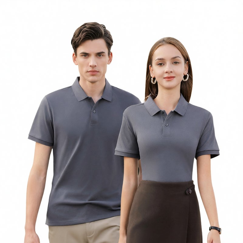 200g Ice Silk Mulberry Silk Solid Polo Shirt Short Sleeve T-Shirt Custom Corporate Workwear