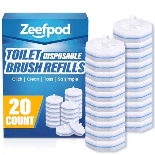 Zeefpod Toilet Cleaner Refill Pads, Disposable Toilet Bowl Cleaner Refill for Toilet Cleaner Wand, Single-Use Hygienic Scrubber Heads, 20 Count - Image 1