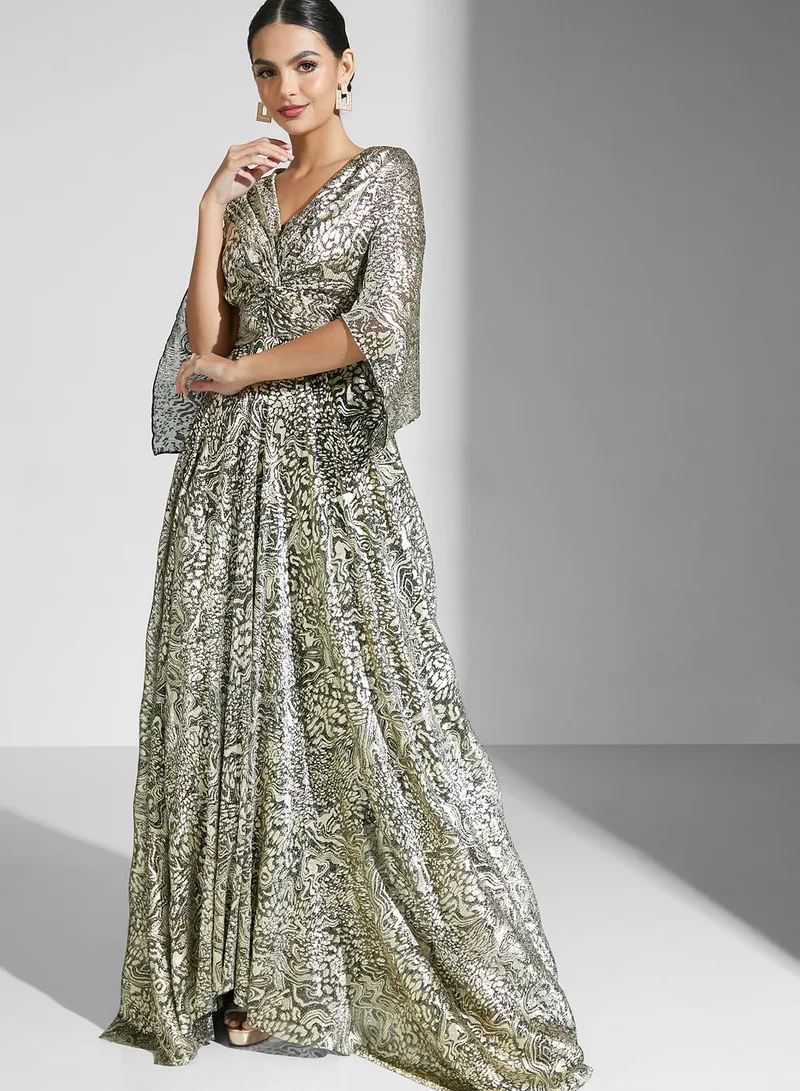 Namshi x Nour Foil Print Dress