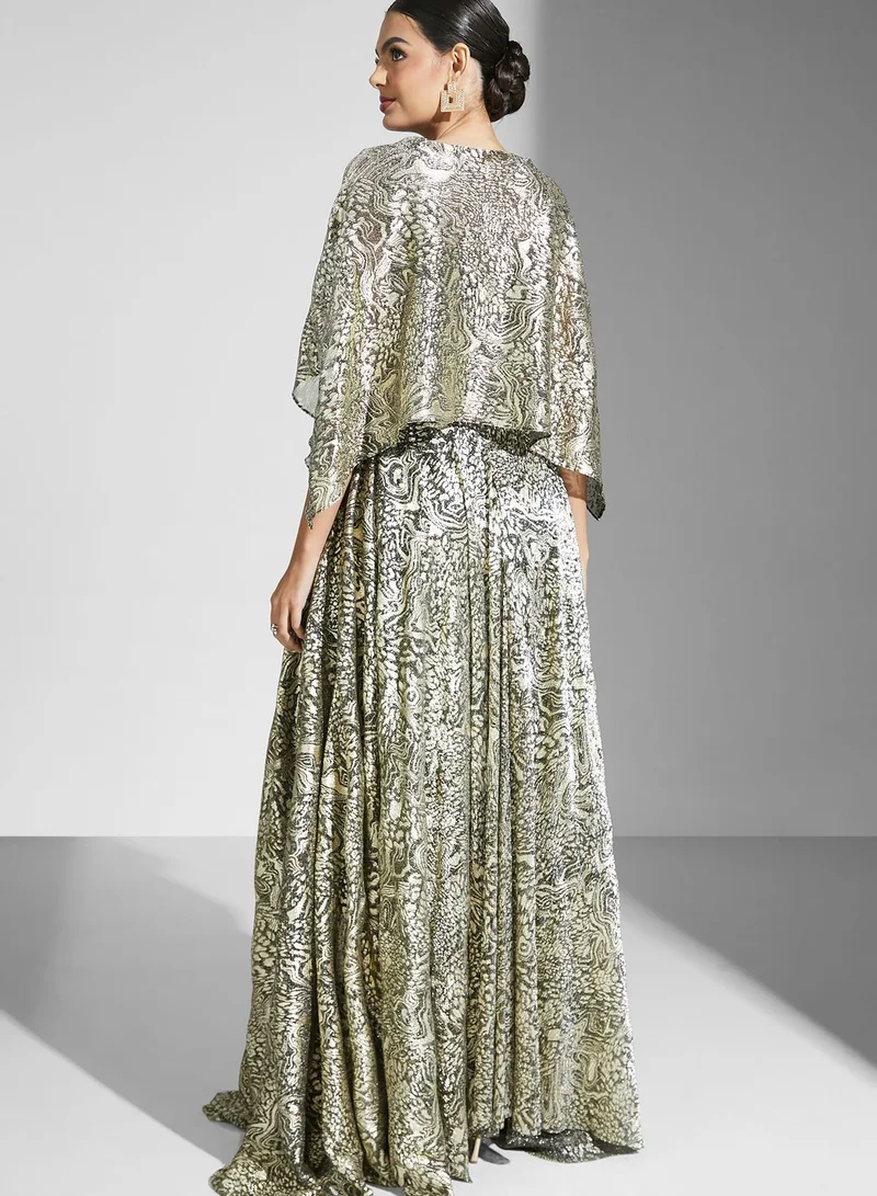 Namshi x Nour Foil Print Dress