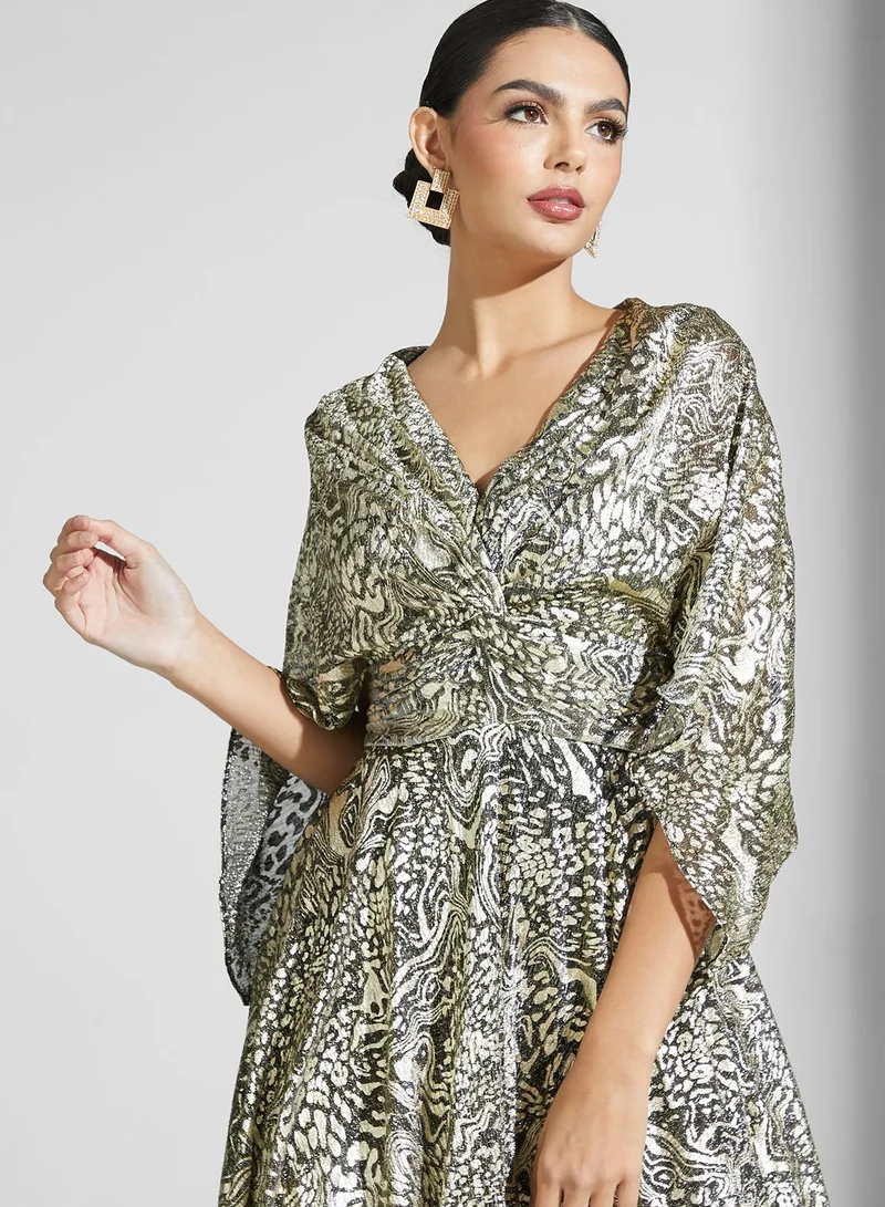 Namshi x Nour Foil Print Dress