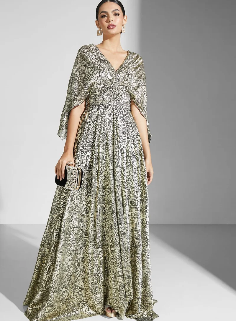 Namshi x Nour Foil Print Dress