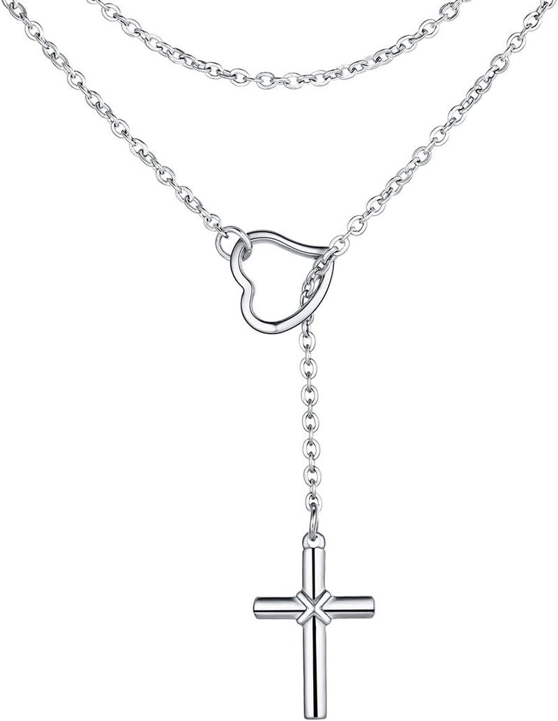 FOCALOOK Lariat Y-Necklaces | Long Necklaces for Women | Long Black Necklaces | Gold Necklaces for Women | Drop Heart Necklaces for Women | Front Adjustable Long Chain Necklace - Image 1