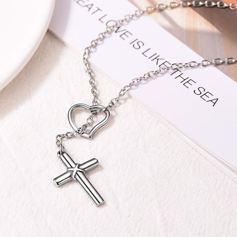 FOCALOOK Lariat Y-Necklaces | Long Necklaces for Women | Long Black Necklaces | Gold Necklaces for Women | Drop Heart Necklaces for Women | Front Adjustable Long Chain Necklace - Image 4