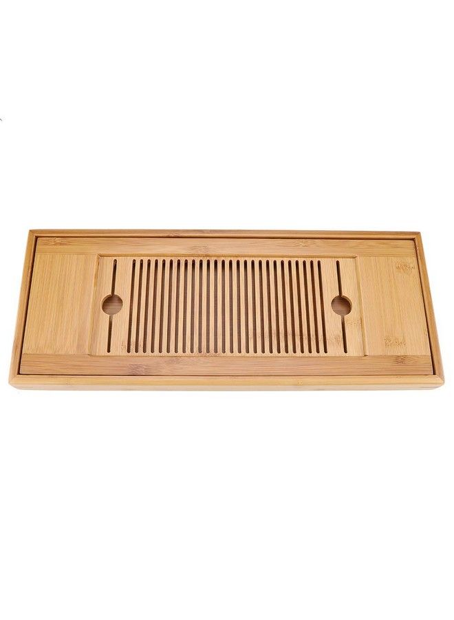Fdit Bamboo Tea Tray Portable Tasteful Chinese Gongfu Tea Table Tasteful Serving Tray Plate Home Garden 38 * 15Cm - Image 2