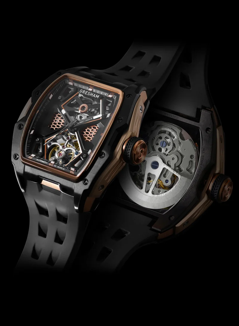 Gresham Gresham Special Edition Stainless Steel Double Black Men Watch - G1-0001-BKB