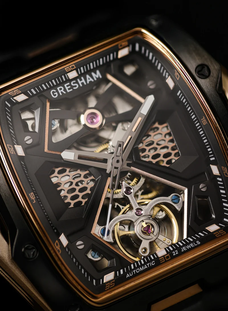 Gresham Gresham Special Edition Stainless Steel Double Black Men Watch - G1-0001-BKB